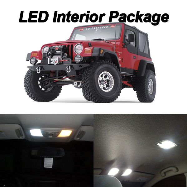 4 x Xenon White LED Lights Interior Package Kit For 20002006 Jeep